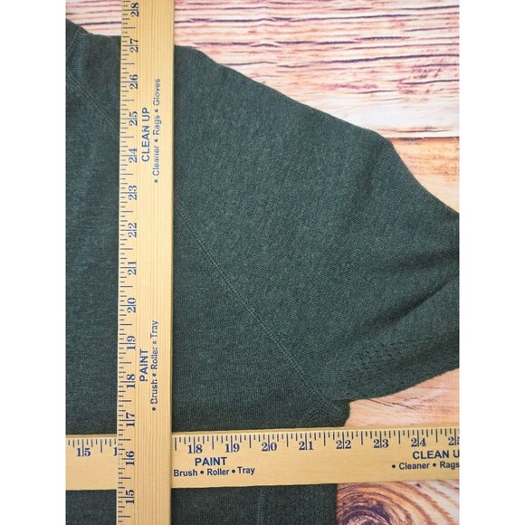 01.Algo Mens Green Wool Blend Sweater Large Performance Quarter-Zip Pullover - Picture 10 of 10